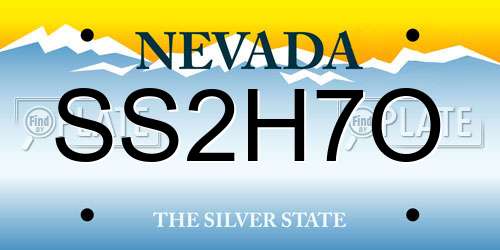 SS2H7O Nevada License Plate