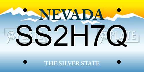 SS2H7Q Nevada License Plate