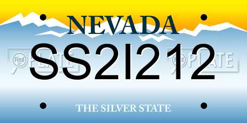 SS2I212 Nevada License Plate