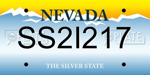SS2I217 Nevada License Plate