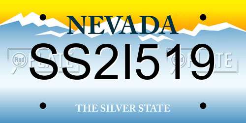 SS2I519 Nevada License Plate