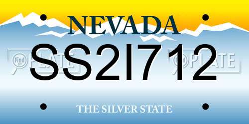 SS2I712 Nevada License Plate