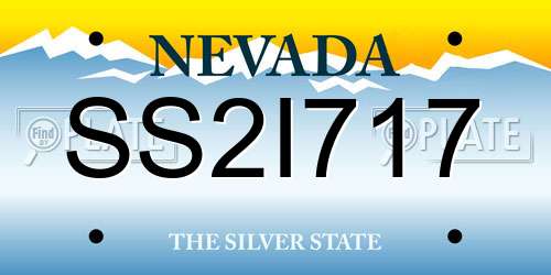 SS2I717 Nevada License Plate