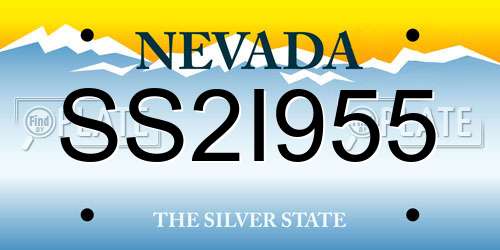 SS2I955 Nevada License Plate
