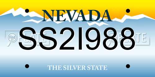 SS2I988 Nevada License Plate