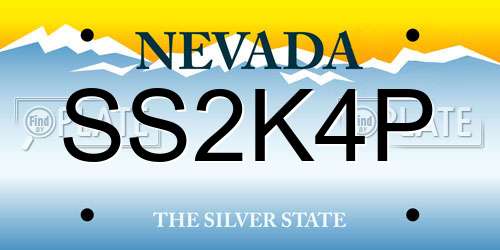 SS2K4P Nevada License Plate