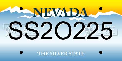 SS2O225 Nevada License Plate