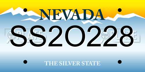 SS2O228 Nevada License Plate