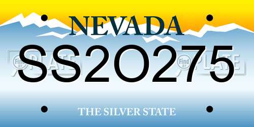 SS2O275 Nevada License Plate