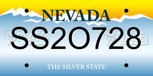 SS2O728 Nevada License Plate