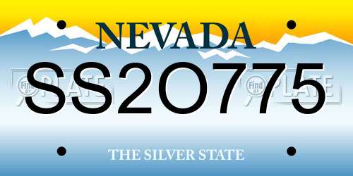 SS2O775 Nevada License Plate