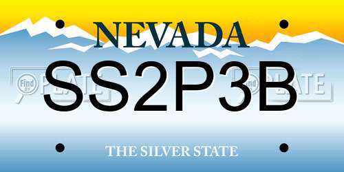 SS2P3B Nevada License Plate