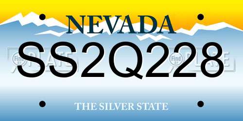 SS2Q228 Nevada License Plate
