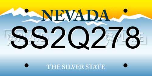 SS2Q278 Nevada License Plate
