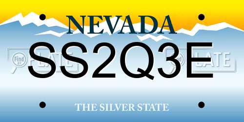 SS2Q3E Nevada License Plate