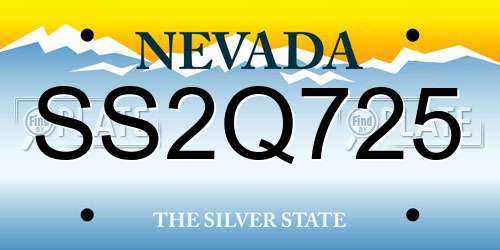 SS2Q725 Nevada License Plate
