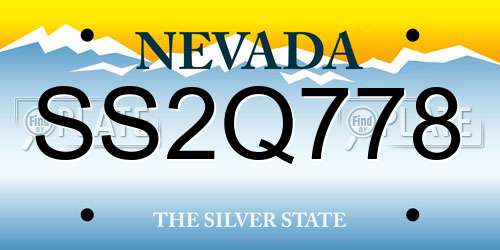 SS2Q778 Nevada License Plate