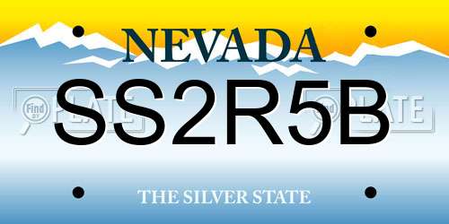 SS2R5B Nevada License Plate