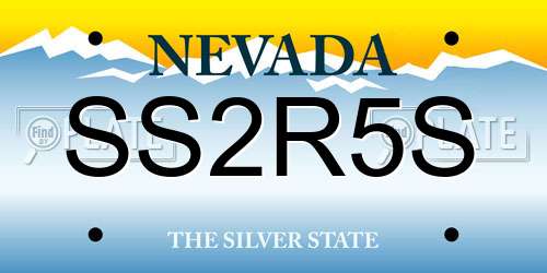 SS2R5S Nevada License Plate
