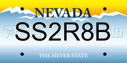 SS2R8B Nevada License Plate