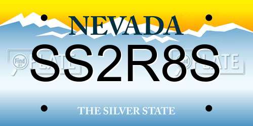 SS2R8S Nevada License Plate