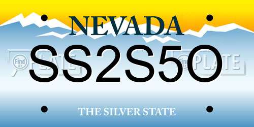 SS2S5O Nevada License Plate