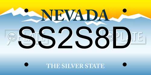 SS2S8D Nevada License Plate