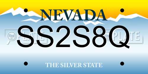 SS2S8Q Nevada License Plate