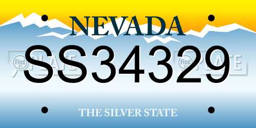 SS34329 Nevada License Plate