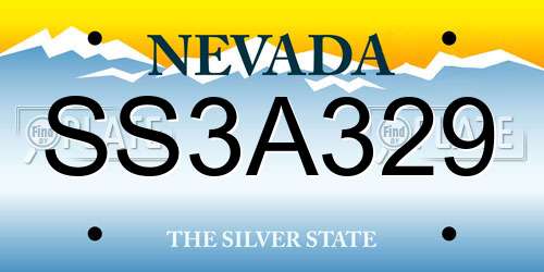 SS3A329 Nevada License Plate
