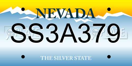 SS3A379 Nevada License Plate