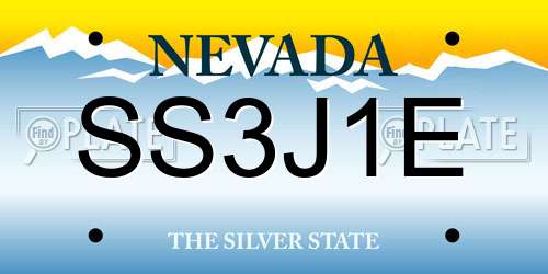 SS3J1E Nevada License Plate