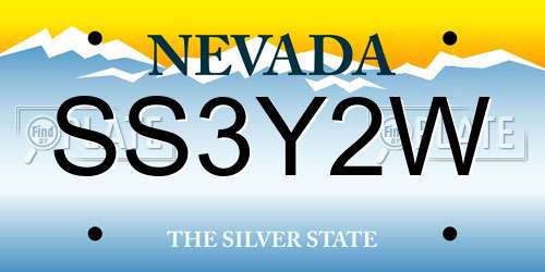 SS3Y2W Nevada License Plate