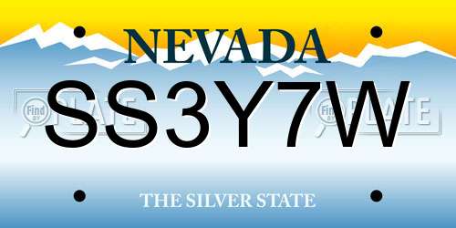 SS3Y7W Nevada License Plate