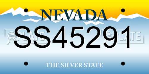 SS45291 Nevada License Plate