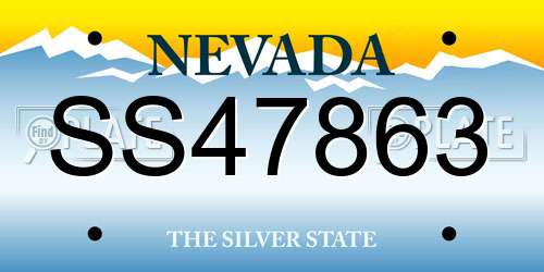 SS47863 Nevada License Plate