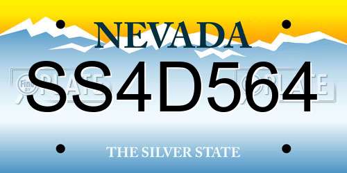 SS4D564 Nevada License Plate