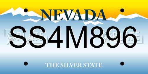 SS4M896 Nevada License Plate