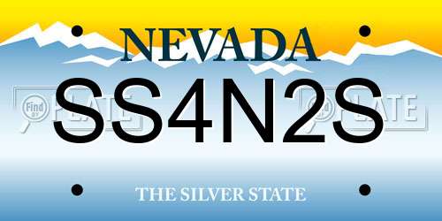 SS4N2S Nevada License Plate