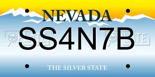 SS4N7B Nevada License Plate