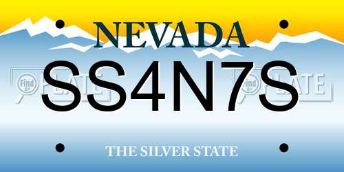 SS4N7S Nevada License Plate