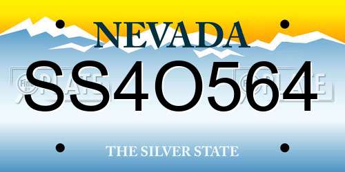 SS4O564 Nevada License Plate