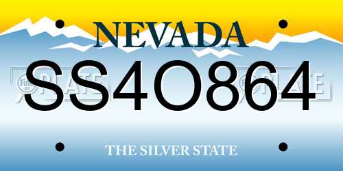 SS4O864 Nevada License Plate