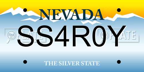SS4R0Y Nevada License Plate