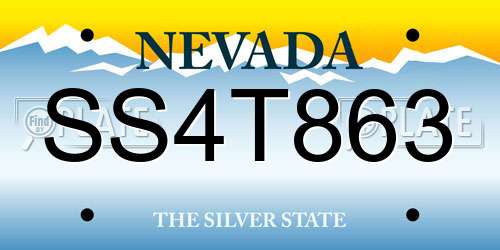 SS4T863 Nevada License Plate
