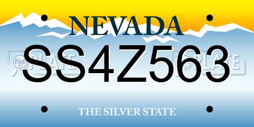 SS4Z563 Nevada License Plate
