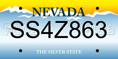 SS4Z863 Nevada License Plate