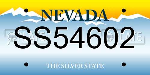 SS54602 Nevada License Plate