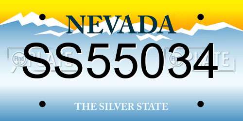 SS55034 Nevada License Plate