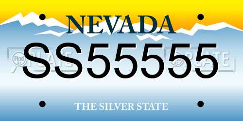SS55555 Nevada License Plate